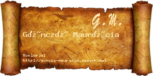 Göncző Maurícia névjegykártya